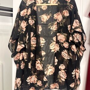 Live 4 Truth Black Floral Kimono